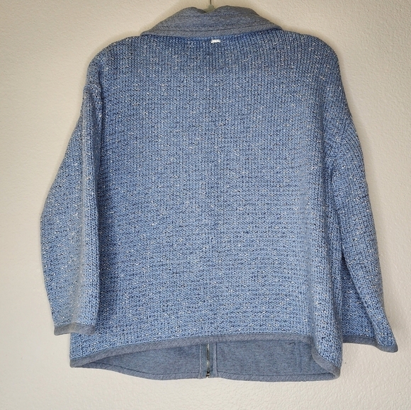 St. John Sport Heather Blue Knit Jacket M - Picture 3 of 5